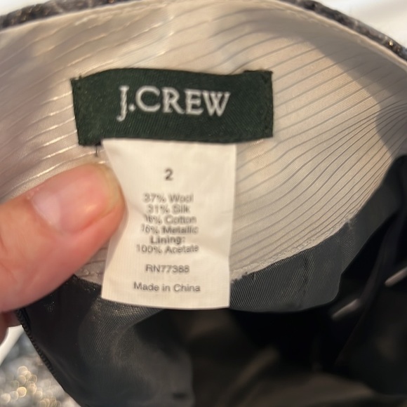 J. CREW skirt like new. Shiny material great for holiday parties - Picture 3 of 4